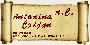 Antonina Cvijan vizit kartica